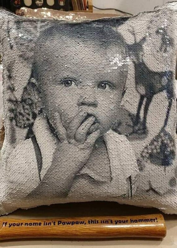 double sided sequin pillow