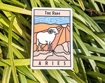 Aries Zodiac Tarot Card Sticker