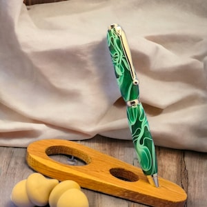 Penturning groen patroon gedraaid stijlvol handschrift acryl kleurrijke stijl schrijfpen