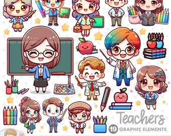 Teacher Clipart, Teacher Graphics, Back to School, Educator Clipart, Tutor Clipart, Instructor Clipart, Educational, School Clipart, People