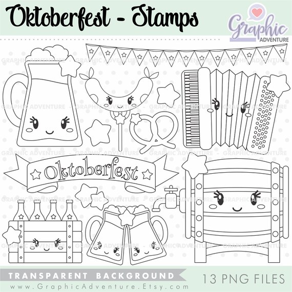 Oktoberfest Stamps Oktoberfest Coloring Pages Autumn Stamps Etsy Singapore