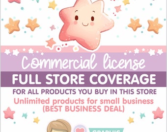 Commercial License, Commercial License for more than 500 products and no Limit, Clipart Commercial License, UNLIMITED Production Quantity