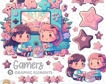 Video Game Clipart, Gamers Clipart, Gamer Girls, Gamer Digital Images, Game Night Clipart, Video Game Characters, Game Night, Technology