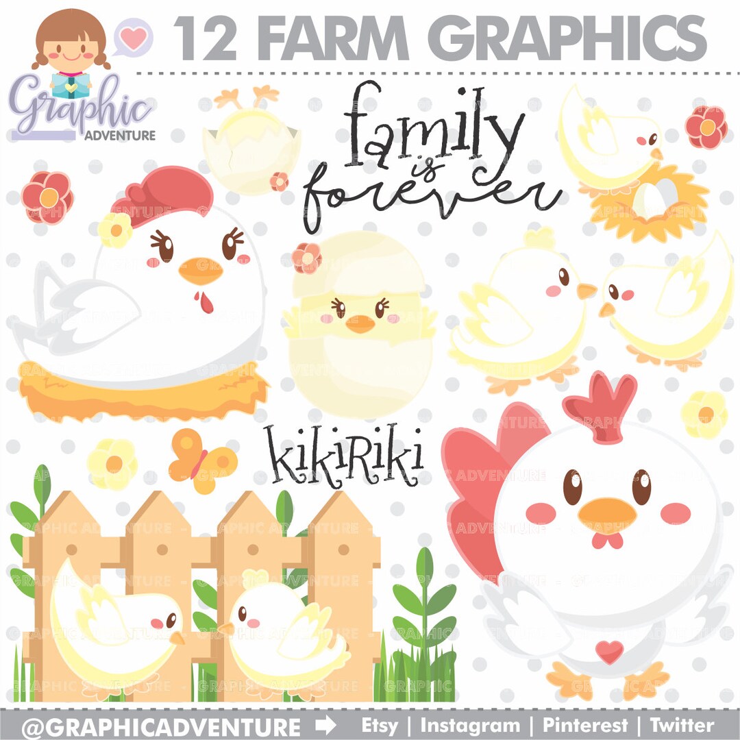 Farm Clip Art Family Clipart Family Graphics COMMERCIAL - Etsy