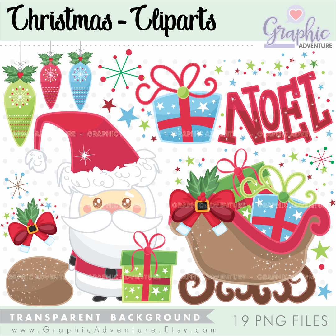 Christmas Clipart Christmas Graphics COMMERCIAL USE Noel Etsy