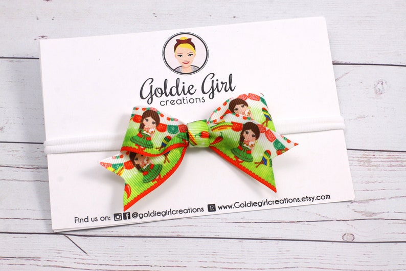 bow headband Fiesta Girl nylon headband baby girl headband girl hair accessories hair bows baby bows