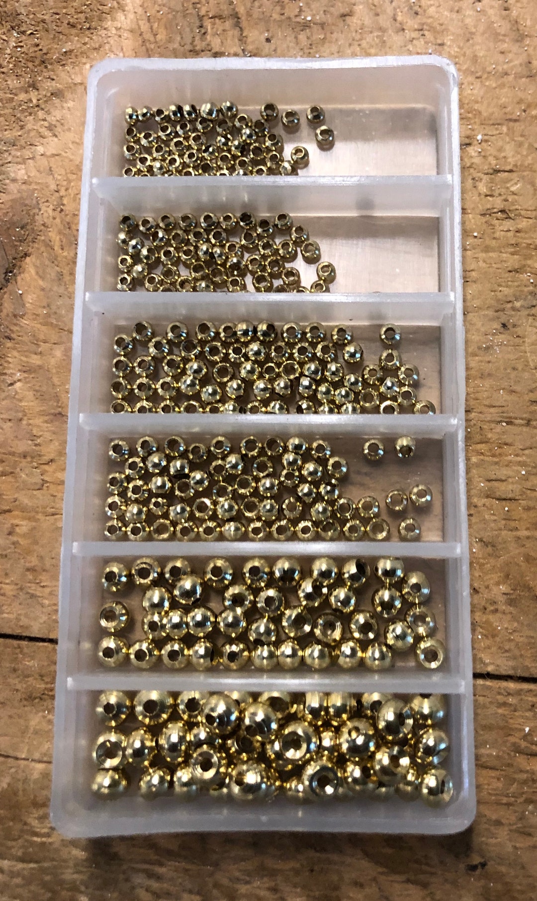 300 Piece Recessed Brass Fly Tying Beads approximate Etsy