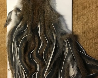 Tanned Pine Squirrel Hide Precut Into Zonker Strips