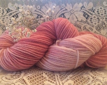 Spare my Blushes: Hand dyed 2 or 3 ply wool yarn.  Great for rug hooking, knitting, and Oxford Punch.