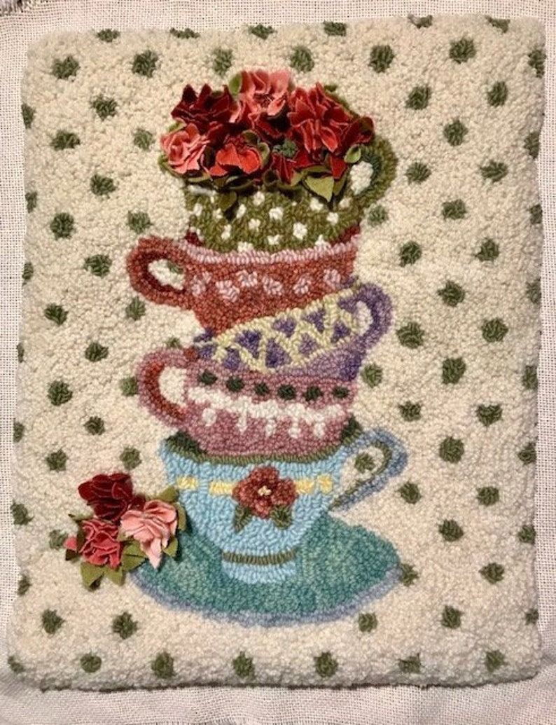 Rug Hooking Pattern Floral China' PAPER PATTERN Gridded Etsy