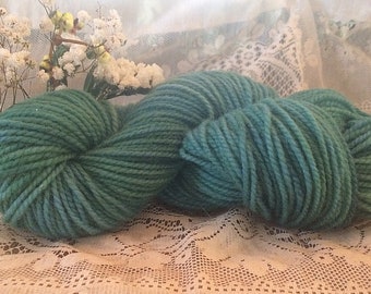 Sea Green: Hand dyed 2 or 3 ply wool yarn.  Great for rug hooking, knitting, and Oxford Punch.