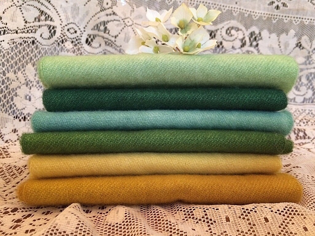 Rug Hooking Wool Fabric Hand Dyed Bundle Analogous Colours Etsy