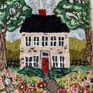 Rug Hooking Pattern, ‘The Seasons: Summer&#39;, Gridded Tracing Fabric Pattern, Primitive Rug Hooking, Punch Needle
