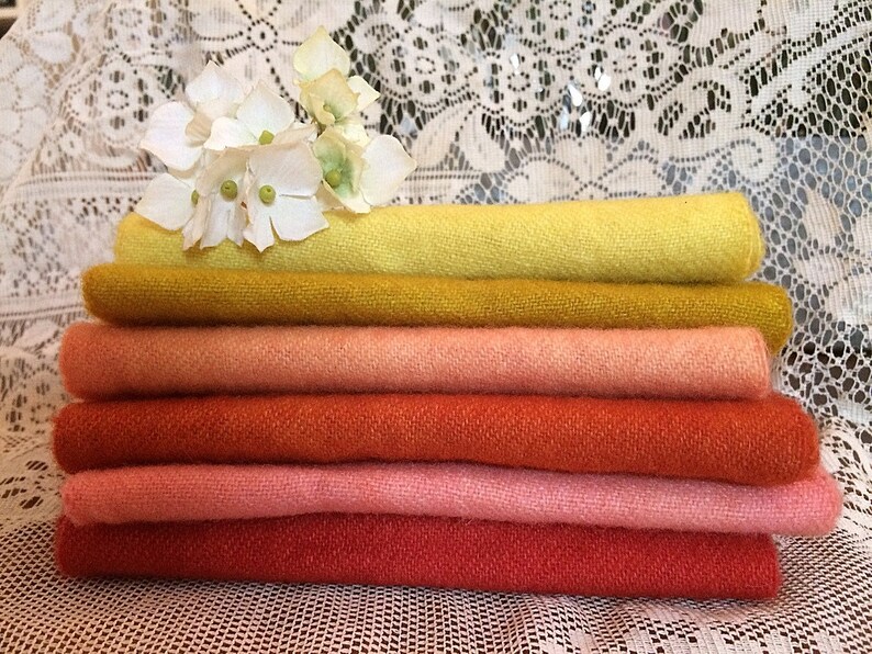 Rug Hooking Wool Fabric Hand Dyed Bundle Analogous Colours Etsy