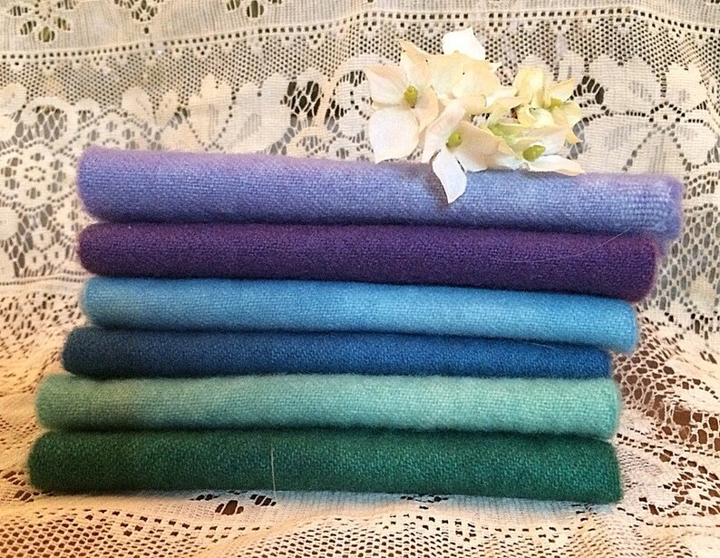 Rug Hooking Wool Fabric Hand Dyed Bundle Analogous Colours Etsy