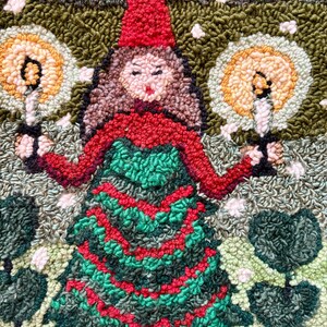 Spirit of Christmas Rug Hooking Pattern, Primitive Punch Needle (PAPER or TRACING FABRIC) bild 4