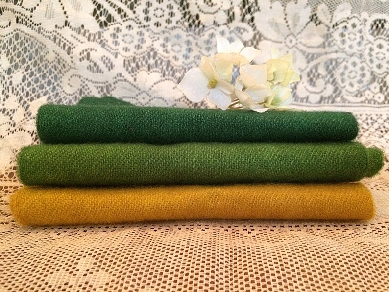 Rug Hooking Wool Fabric Hand Dyed Bundle Analogous Colours Etsy Canada