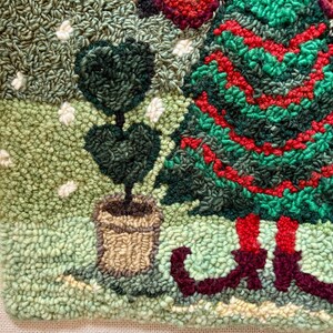 Spirit of Christmas Rug Hooking Pattern, Primitive Punch Needle (PAPER or TRACING FABRIC) bild 7