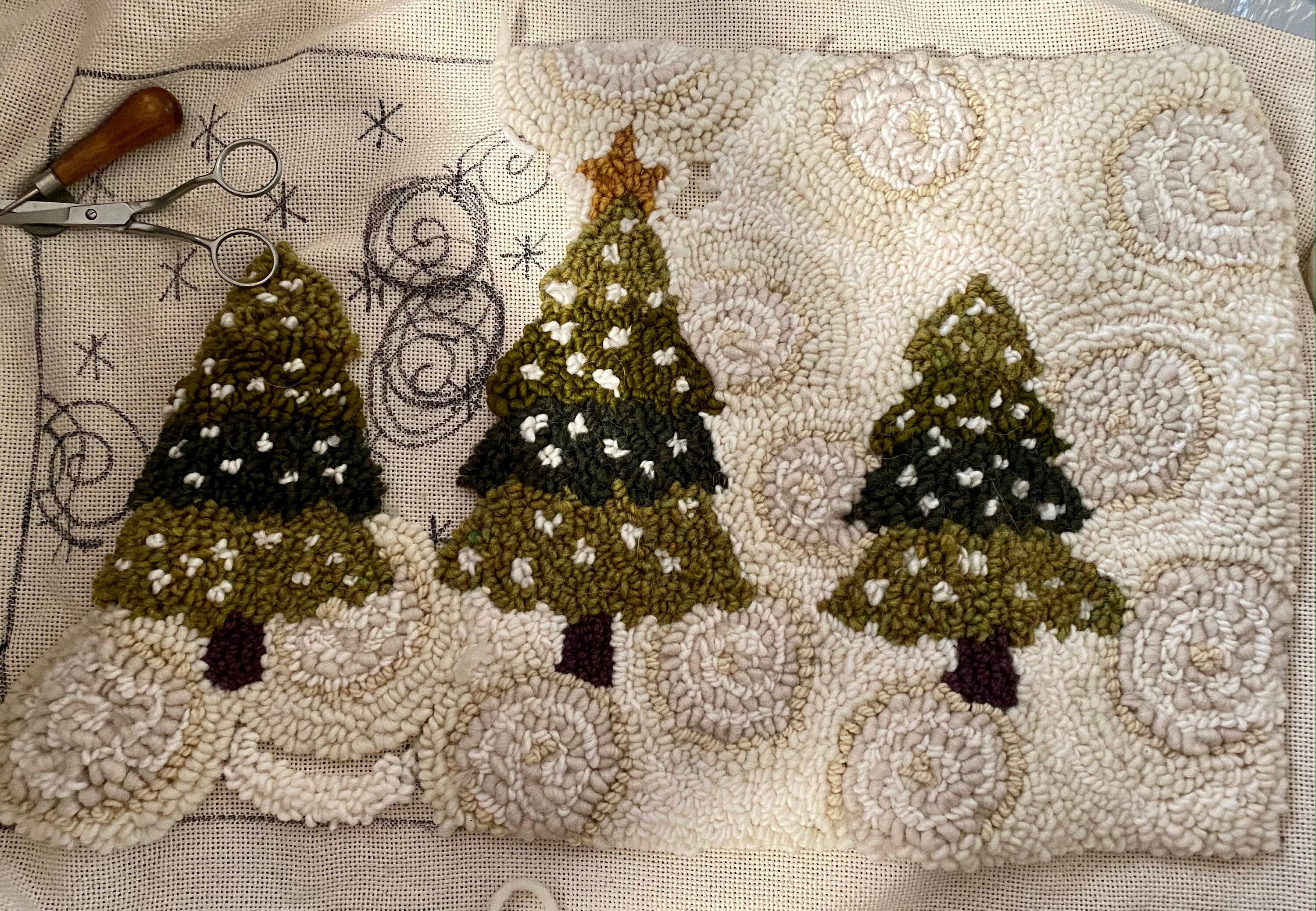 Rug Hooking Pattern, 'nature's Christmas' PAPER PATTERN, Gridded ...