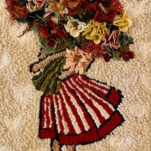 Rug Hooking Pattern, 'A Spring in Her Step' PAPER PATTERN, Gridded ...