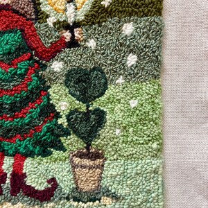 Spirit of Christmas Rug Hooking Pattern, Primitive Punch Needle (PAPER or TRACING FABRIC) bild 5