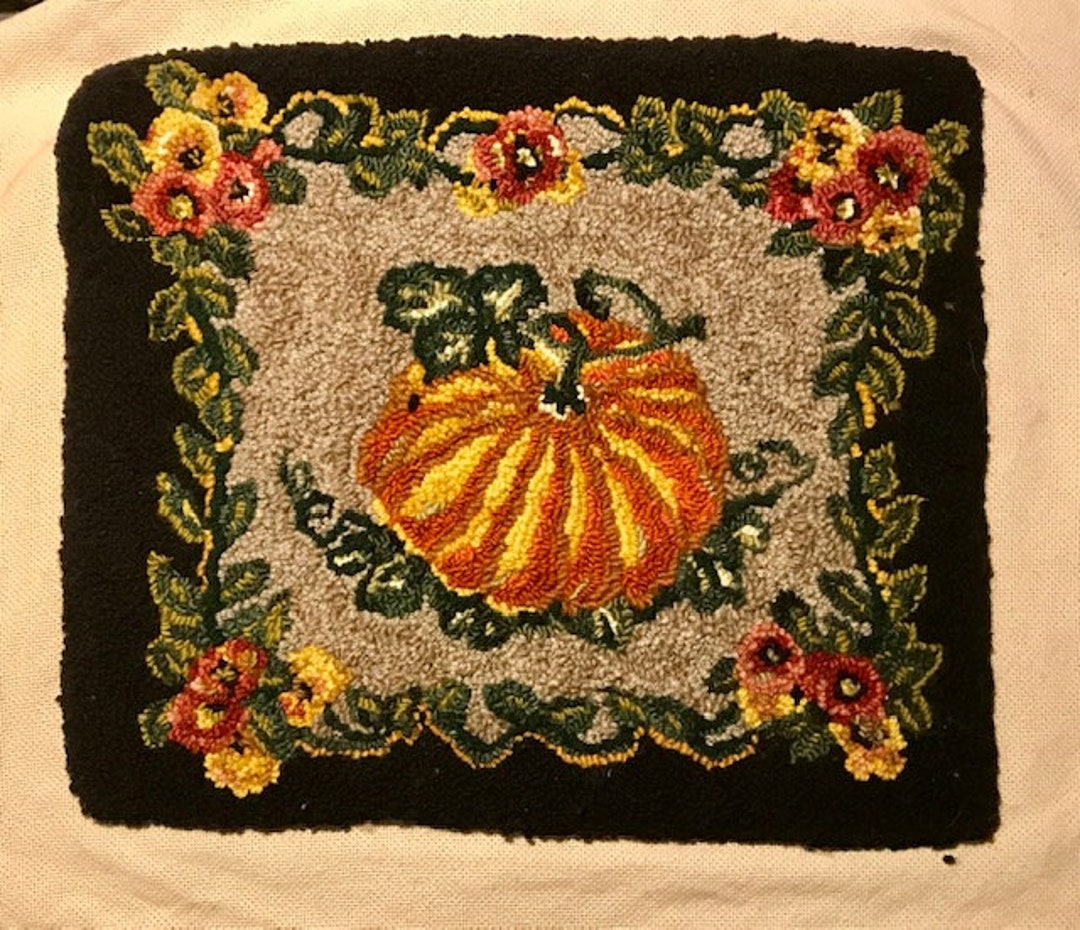Fall Rug Hooking Patterns Rug Hooking Pattern, ‘fall Fair’ PAPER PATTERN Gridded Tracing Fabric ...