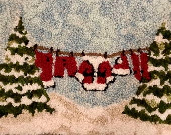 Rug Hooking Pattern, The Day after Christmas: PAPER PATTERN, Gridded Tracing Fabric Pattern, Primitive Rug Hooking, Punch Needle, Christmas