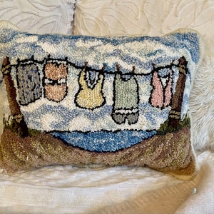 Rug Hooking Pattern, ‘The Last Day of Summer’ PAPER PATTERN, Gridded Tracing Fabric Pattern, Primitive Rug Hooking, Punch Needle