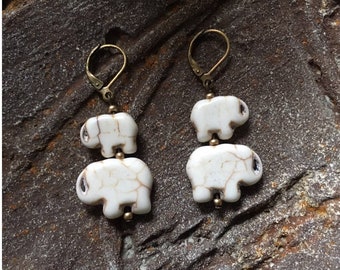 Elephant earrings. Lucky charm Mother's Day gift. Customize for family, mother, father, sister, partner, daughter, friends, cousin, wife