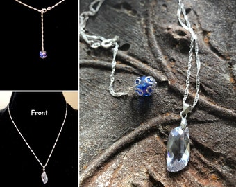 Clear cubic zirconia pendant. CZ birthstone necklace. Add crystal to personalize. Woman's jewelry for friend, partner, wife, mother
