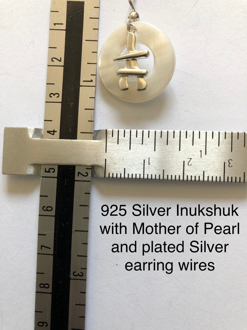 Inukshuk earrings. Silver Inuit stone man symbol. Handmade Canadian jewelry. Inukshuk guide earring for friend, travel lover, birthday gift image 6