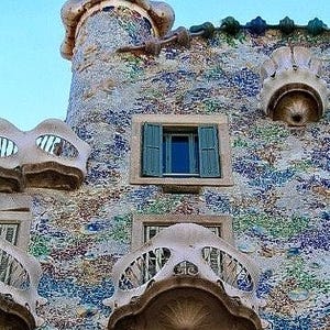 Gaudi card. Personalize/gift set options. Casa Batllo Barcelona Spain/Spanish architecture/International culture heritage.Travel photography