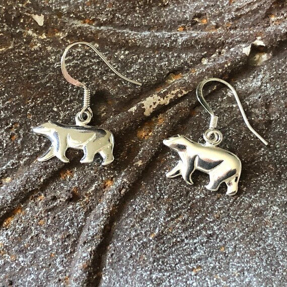 Orecchini A Forma Di Orso In Argento Sterling 925, Donna, Design Animale Cuore, Misura 10,5x11 Mm, Ipoallergenici
