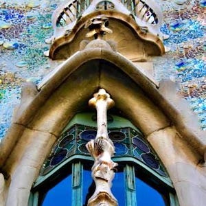 Casa Batllo card. Personalize / gift set options. Antonio Gaudi card. Barcelona Spain architecture. Spanish culture. Travel photography.