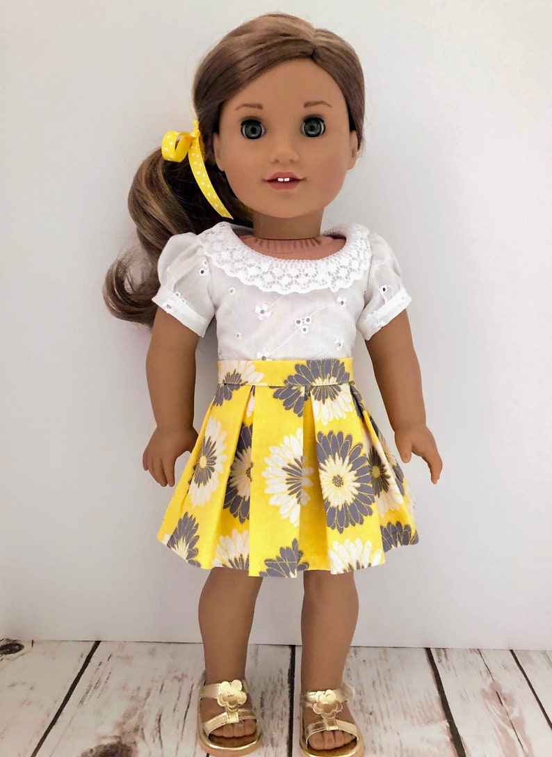 Pink Vest Pleated Skirt /& Pink Tank Top for 18/" American Girl Doll Clothes