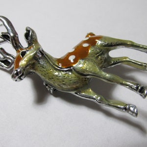 Messenger of the Gods Metallic Enamel Deer Pin, 2 1/4&quot;
