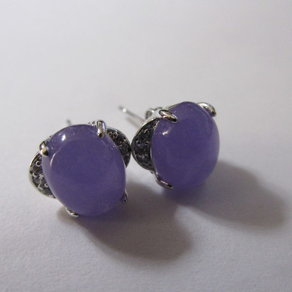 Purple Jade Earrings Etsy