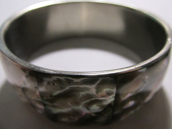 Natural Iridescent Abalone Shell Inlaid Tile Bang… - image 4