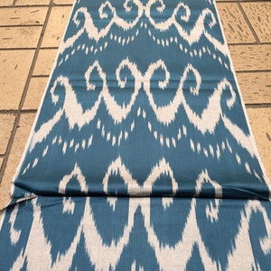 Gray ogee 22 inch wide uzbek ikat cotton fabric Gray ogee handwoven 100/% cotton fabric by the yard SKU 22C014
