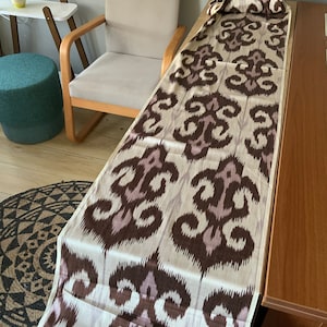 Rust Ethnic Anchor Handwoven Silk Ikat Fabric : Uzbeki ikat richloom fabrics - SKU 16S068
