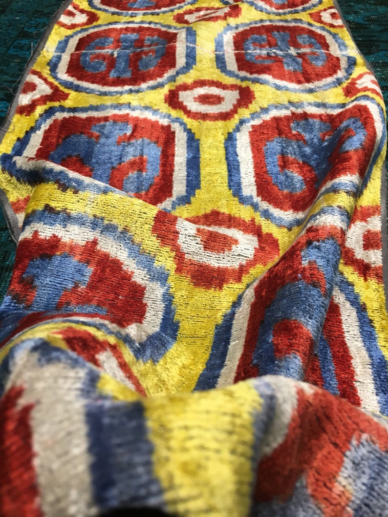 velvet ikat silk fine silk ikat ikat velvet fabric,handmade silk ikat,ikat velvet,uzbeki Fabric handloom ikat velvet ikat by the yard