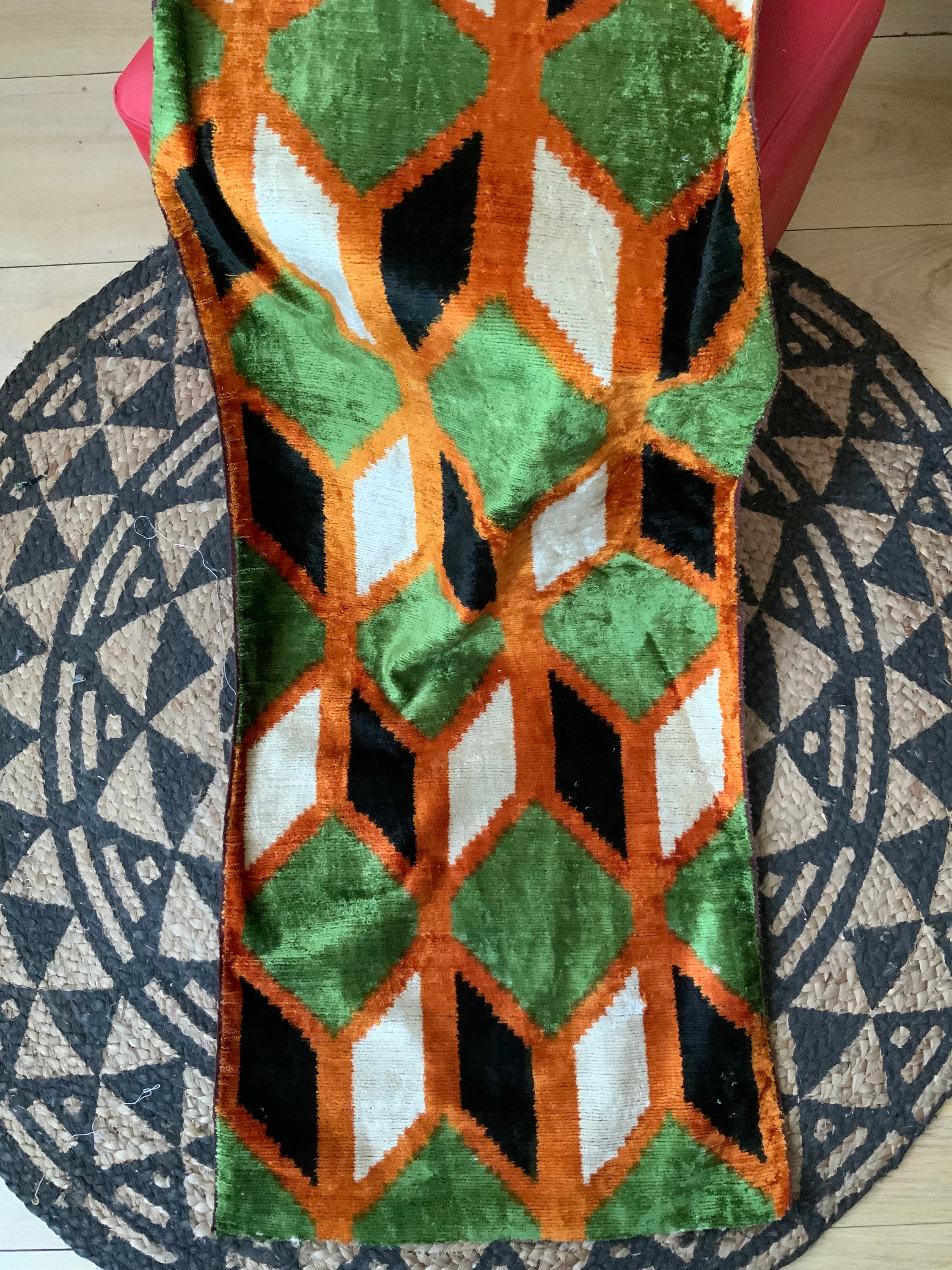 トルコ直輸入 ikat シルクベルベット イカット 利かす クラッチバッグ  