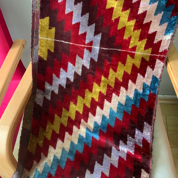 Silk Velvet Ikat Fabric Zebra