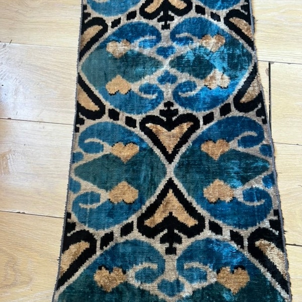 Silk Velvet Ikat Fabric Brown main image 0