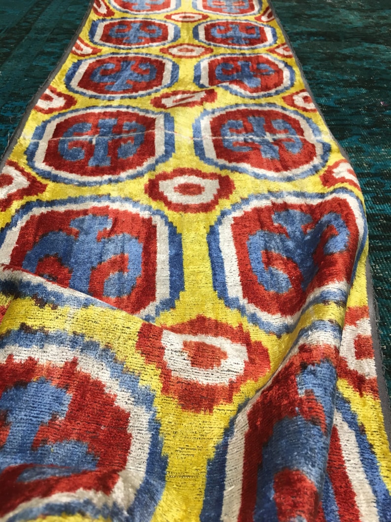 velvet ikat silk fine silk ikat ikat velvet fabric,handmade silk ikat,ikat velvet,uzbeki Fabric handloom ikat velvet ikat by the yard