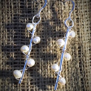 Earrings Solid Silver with Fresh Water Pearls
