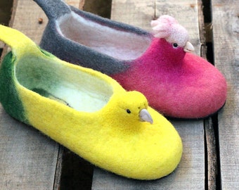 Parrot slippers | Etsy