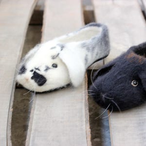 Little rabbit handmade felted slippers