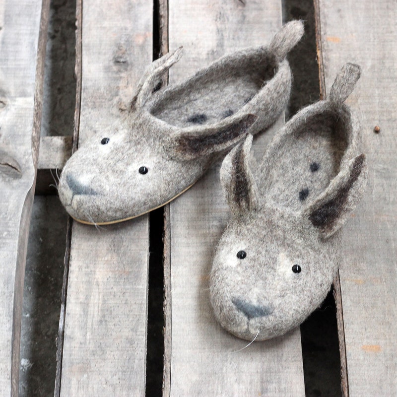 Rabbit Slippers - Etsy
