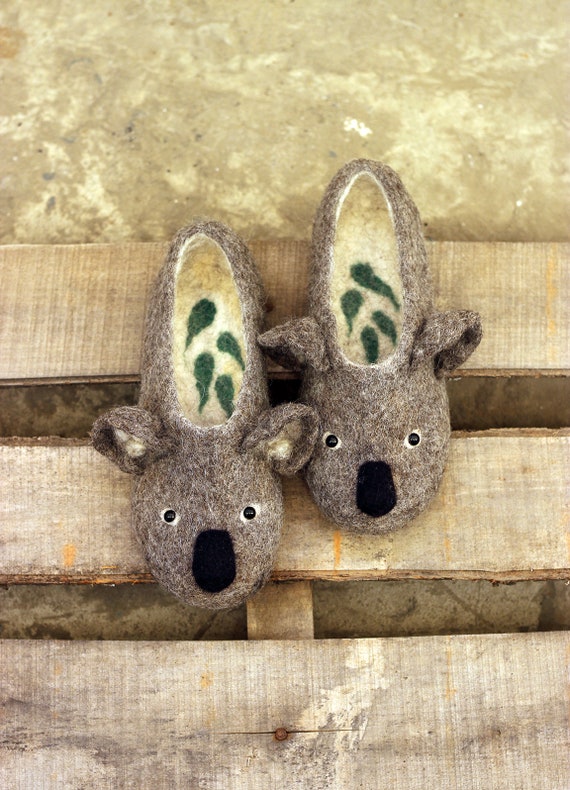 Koala Bear Slippers Australian Animals Handmade Eco - Etsy